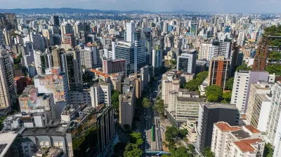 Vista aérea da Avenida Paulista, em São Paulo (SP)